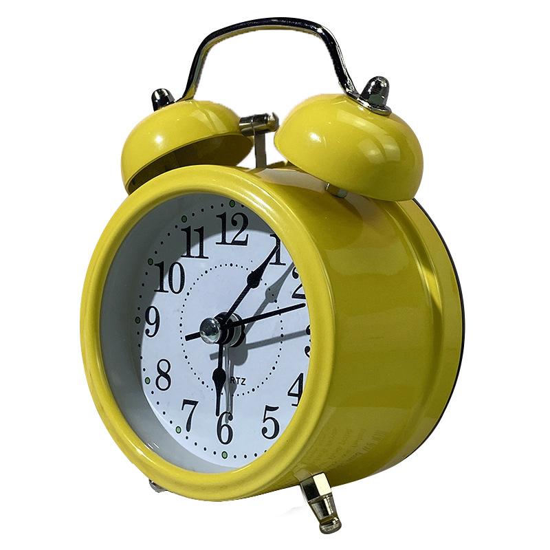 Super Loud Student Cartoon Sweeping Seconds Alarm Clock Head of Bed Silent Alarm Clock Luminous Male and Female Student Small Alarm Clock Home Use