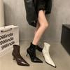 Fashion Autumn Winter Women Slim Ankle Boots Fashion Elegant Pointed Toe Shoes Thin High Heels Women's Morder Short Boots Zapatos Mujer
