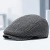 Men's forward hat autumn and winter woolen newsboy hat British style retro cap Outdoor versatile thermal hat