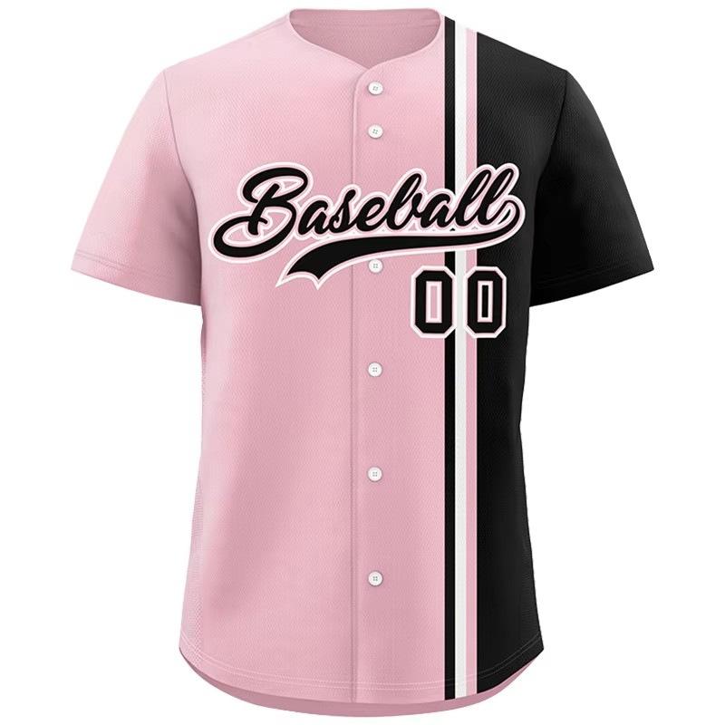 Trendy brand American baseball jersey short-sleeved cardigan Harajuku T-shirt street personality color matching jersey men's short-sleeved baseball