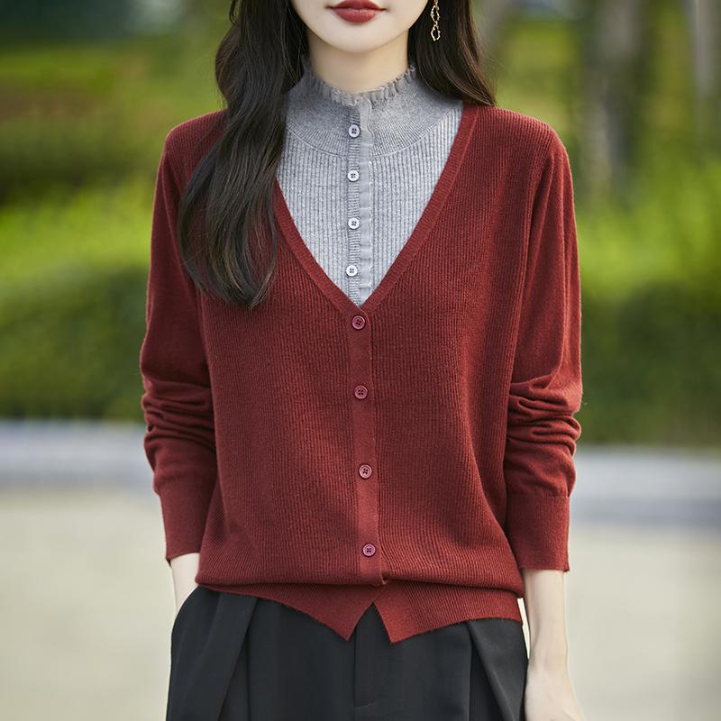Женский кашемировый свитер Qinghe кашемир 50% шелк 50% шерсть осенне-зимний кашемировый кардиган мягкий и теплый