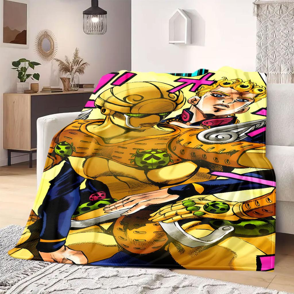 Фланелевое одеяло JOJO Аниме Теплое, Удобное, Подходит для Спален, Диванов, Кроватей, Стульев, Пикников, Путешествий