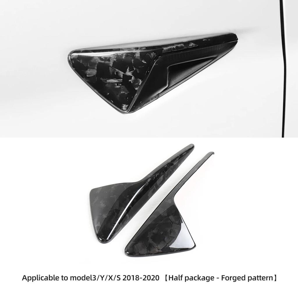 LUCKEASY для Tesla Model 3 YXS 2018-2023 аксессуары для украшения автомобиля из углеродного волокна, листовая доска, боковая защитная крышка для камеры, накладка