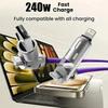 Зарядное устройство 4 в 1 с несколькими интерфейсами, вращающийся локоть, USB на Type-C, 1 м, кабель для быстрой зарядки мобильного телефона 240 Вт, силиконовый кабель для передачи данных