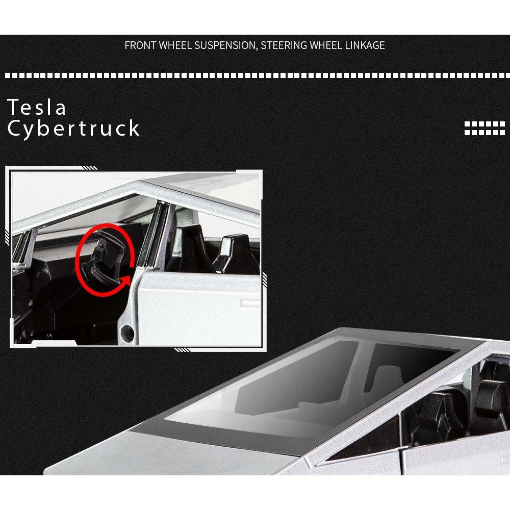 1/24 Tesla Cybertruck литая модель автомобиля из сплава миниатюрный металлический автомобиль грузовик рождественская игрушка для детей подарки детские игрушки для мальчиков