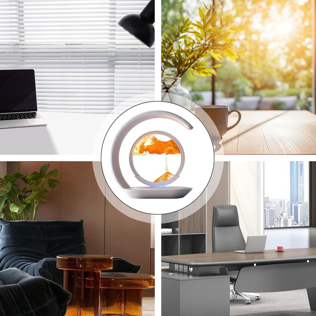 Wireless Charging Moving Sand Lamp Decor Magnetic Charger For Office Bedroom Table Night Bathroom Home Sensory Meditation