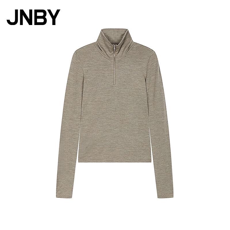JNBY Приталенная футболка с высоким воротником, на молнии, с длинным рукавом