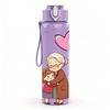 1PC Grandmother Granddaughter Warm Print 750ml Color Plastic Sports Water Bottle Leakproof Flip Straw Lid Suitable for Sports Office Home Use