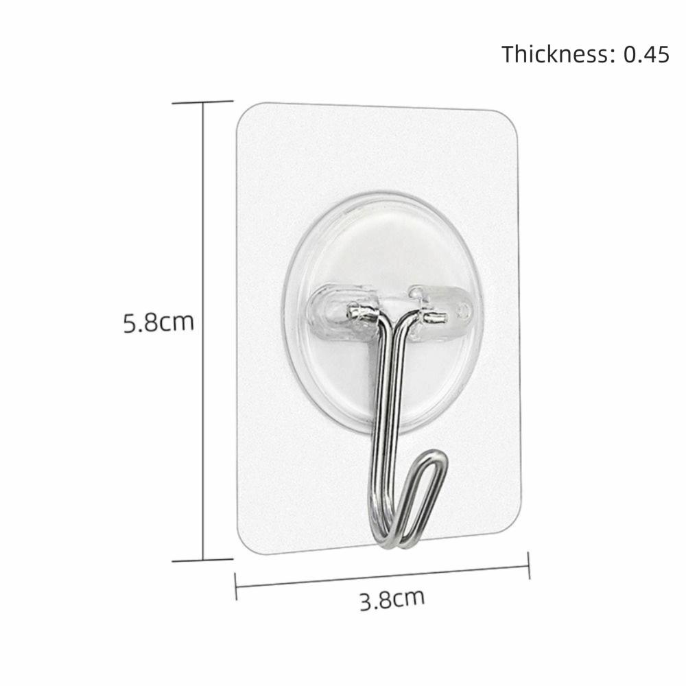 10PCS Transparent No Damage Hooks Heavy Duty Stick On Hooks Multi-Purpose Adhesive Wall Hooks Door