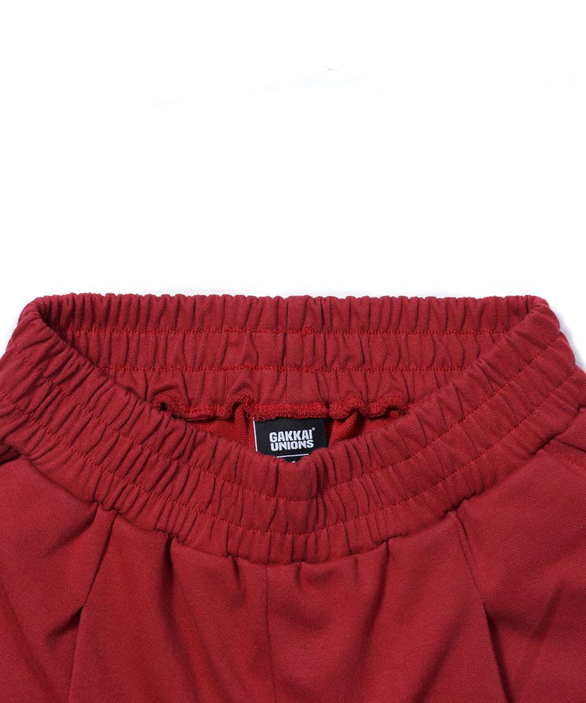 GAKKAI UNIONS One-Pleat Wide Sweatpants Burgundy
