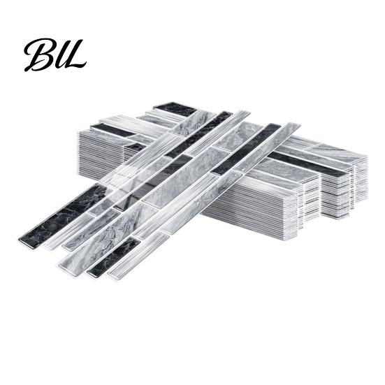 Easy to Cut Decorative Wall Sheets Marble Look Tiles, Self-Adhesive Waterproof PVC Backsplash Oil-proof Decals for Stove Peel And Stick Kitchen