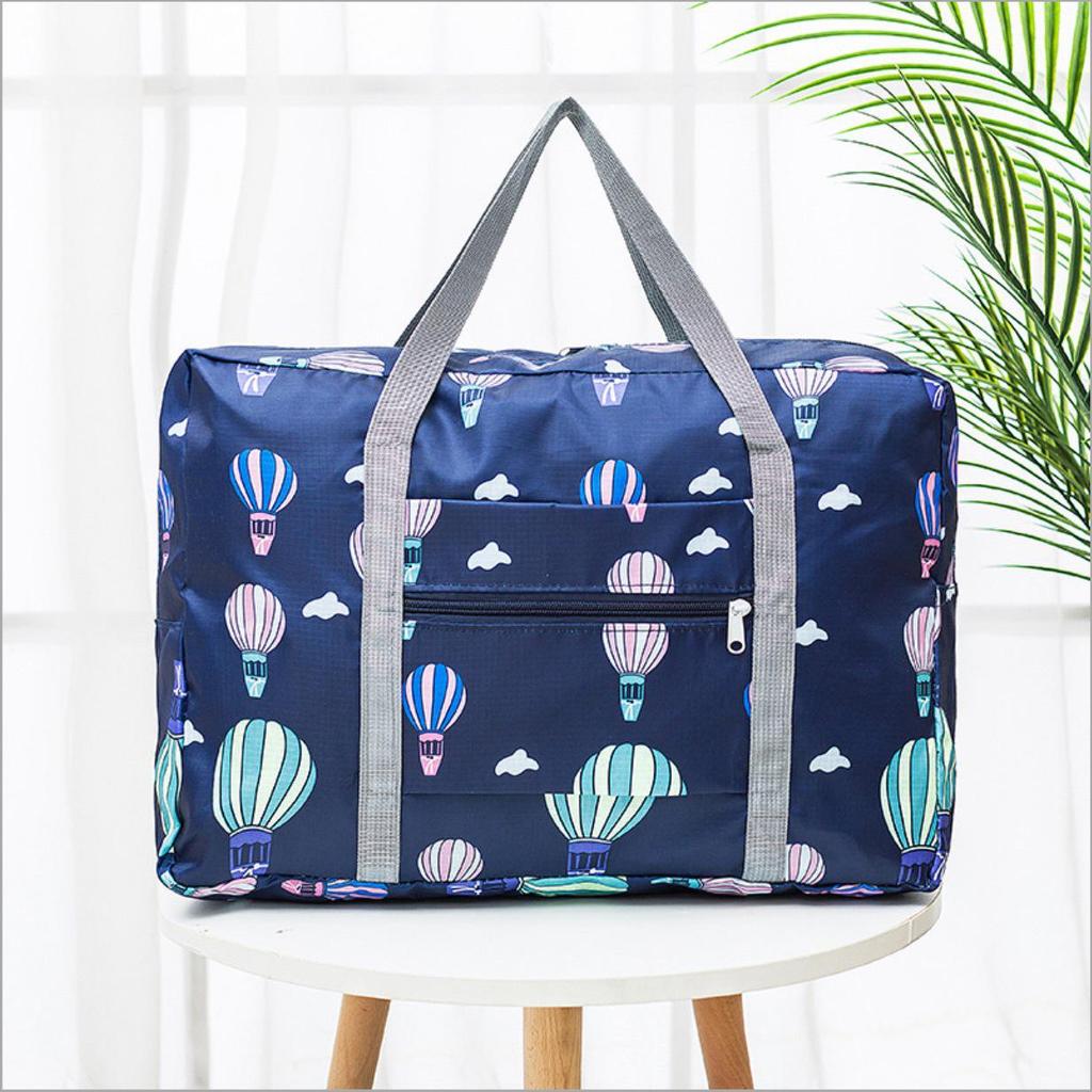 Korean Style Foldable Travel Organizer Bag - Jacquard Clothes Storage