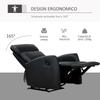 Ergonomic Reclining Relax Armchair in Black PU Leather