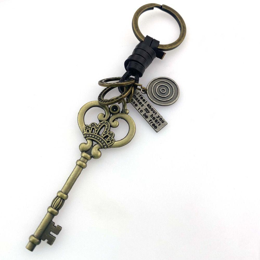 Ручная вязка подвеска в стиле панк-замок цинковый сплав луна автомобильный брелок для ключей женщина леди девушка