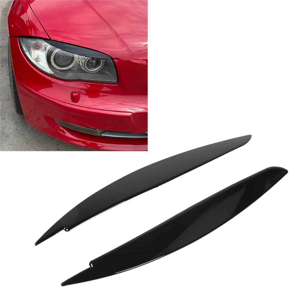 2 Pcs Headlight Eyebrow Front Left Right Light Eyelid Trim Cover for 1 Series E81 E82 E87 E88 2006 to 2013