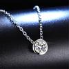 1 Carat, Necklace S925 Silver-Plated Rose Gold Inlaid With Moissanite Bubble Pendant With Chain Silver Jewelry