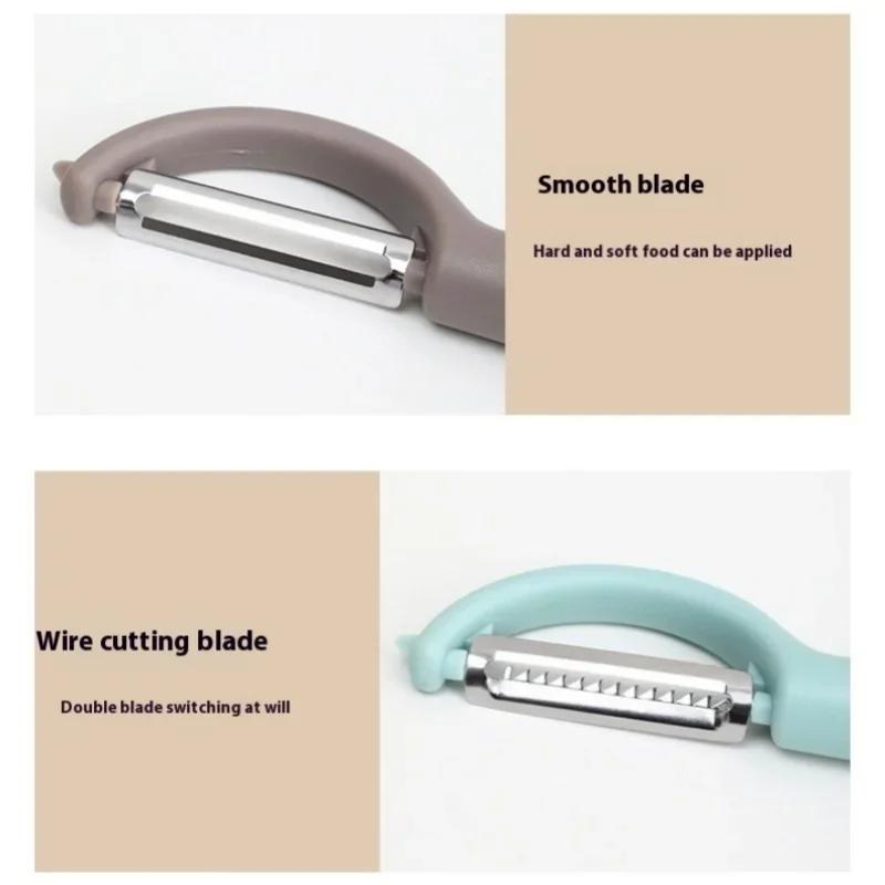 Нержавеющая сталь Овощечистка Многофункциональная Фрукты Овощи Картофель Груша Очистка Соскребание Шелковый Нож Противоскользящая Ручка Кухонные Гаджеты