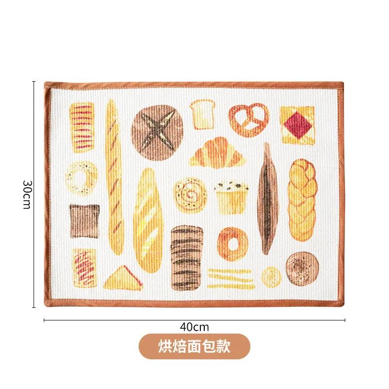 1Pc 30x40cm Rectangle Thicken Cotton Woven Flower Printed Dining Table Mat Insulation Pad Home Kitchen Placemat