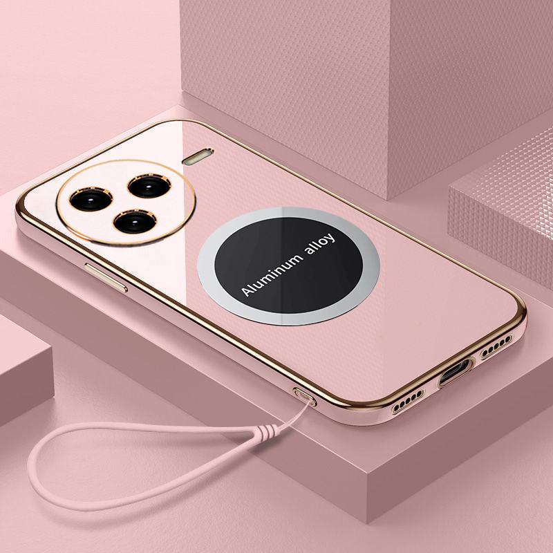 Чехол для Xiaomi Redmi K80, чехол для телефона Redmi K80 Pro, роскошное квадратное покрытие, магнитное притяжение, противоударная силиконовая задняя крышка