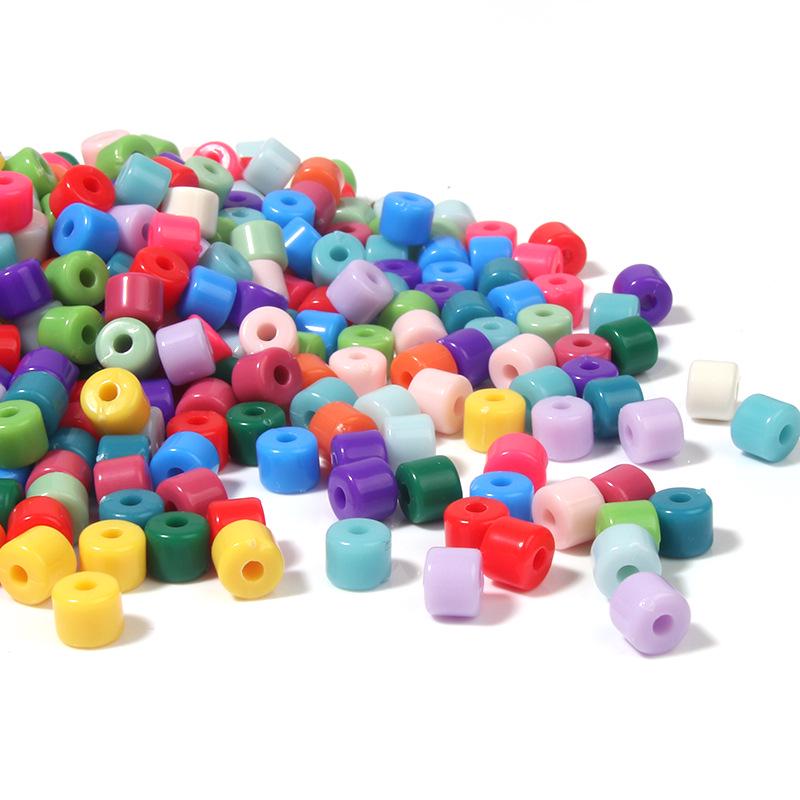 Colorful Acrylic Cylindrical Beads for DIY Jewelry Making