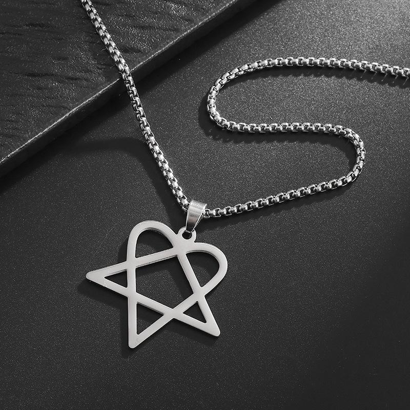 Wind Hollow Love Triangle Simple Plated Pendant Necklace