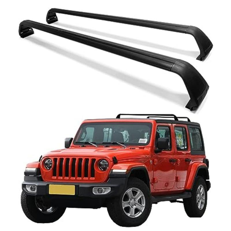 Алюминиевые поперечные дуги багажника на крышу для Jeep Wrangler JK JL Gladiator JT 2007-2024, 4 двери, жесткая крыша. Подходят для перевозки каяков, грузов, багажа.
