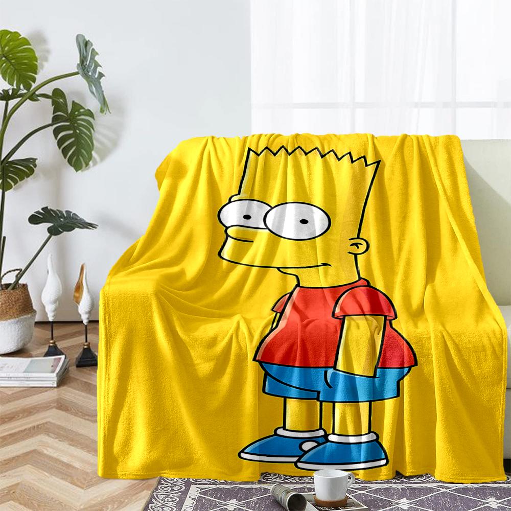 The Simpsons Theme Printed Blanket - Perfect for Couch, Bed, Travel & Outdoor Use | Machine Washable, Cozy & Durable.