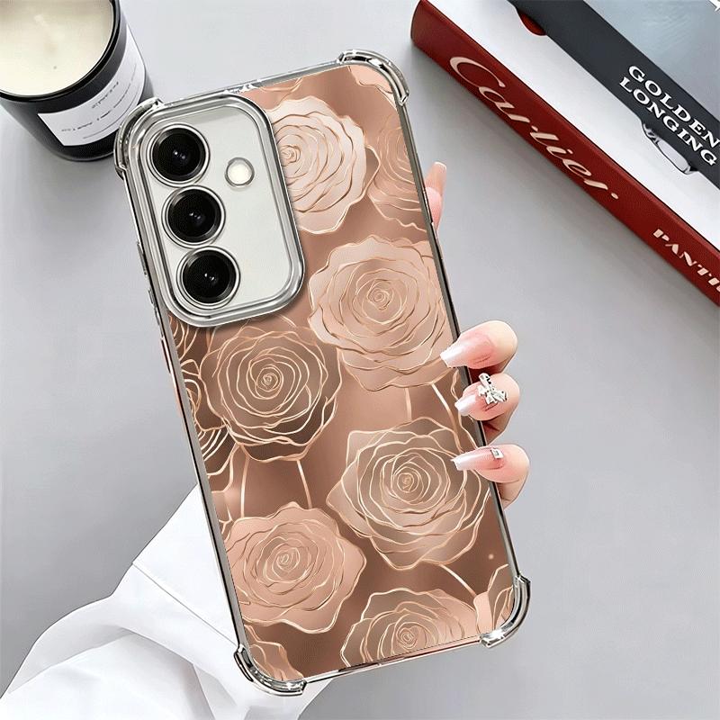 Красивый чехол для телефона с покрытием Rose Gold Art для Samsung A17 A07 A37 A57 A16 A56 A15 A55 A14 A54 A13 A53 A26 A36 A25 A35 A24 A34 A