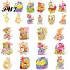 Easter Door Hanger 8Pcs Year of 2024 Theme Charm Cartoon Colorful Chicken & Bunny Holiday Decorations Paper Hanging Ornament Gift Packing Bag