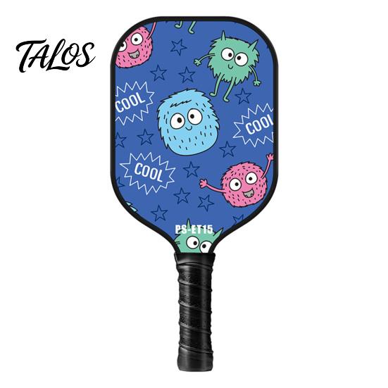 Junior Pickleball Paddle Kids Cartoon Print Lightweight Glass Fiber Portable Children Racket Accessories Birthday Gift Youth