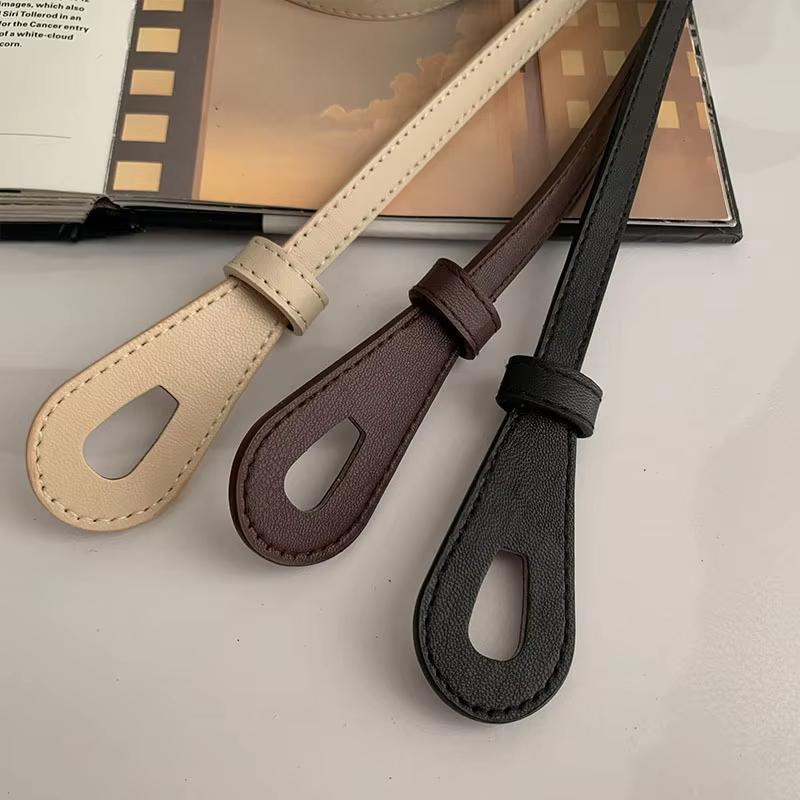 Новый простой завязанный тонкий ремень для женщин, однотонный пояс из искусственной кожи, длинные узкие регулируемые декоративные ремни