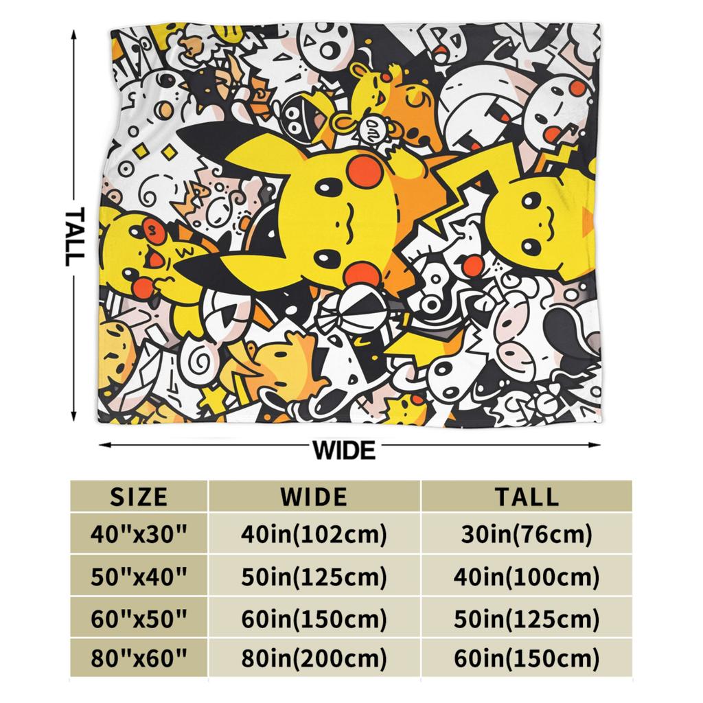 Pikachu Flannel Blanket Winter Soft Durable Throw Blanket for Students Couch Chair Fashion Bedspread Sofa Bed Cover