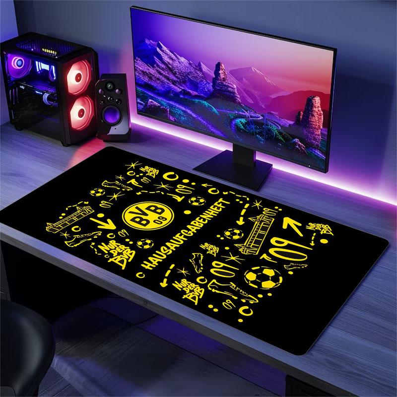 Dortmund Team Logo Mouse Pad, Large Gaming Desk Mat, Non-slip XXL Mousepad for Laptop & Tablet, Mini PC Playmat with Stitched Edges