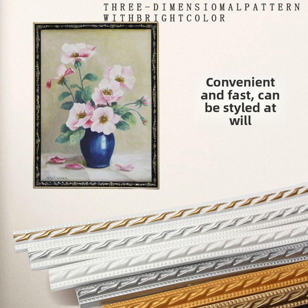 1M Length Self-adhesive Line Trim Faux Embossed Faux Embossed Wall Border Photo Frame