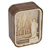 3D Wood Carved LED Night Light Innovative Wood Carved Table Lamp City Series Bedroom Ambient