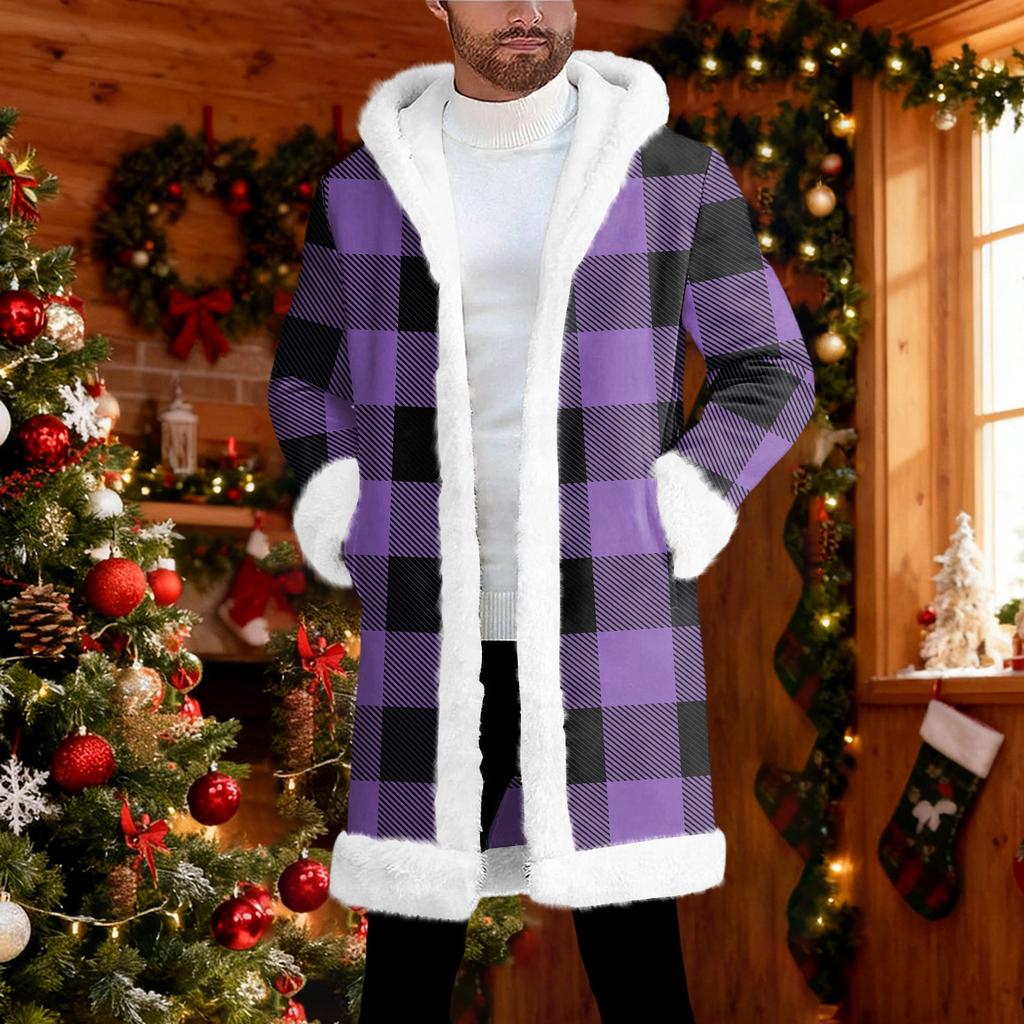 Мужской кардиган с капюшоном, длинное пальто для сохранения тепла