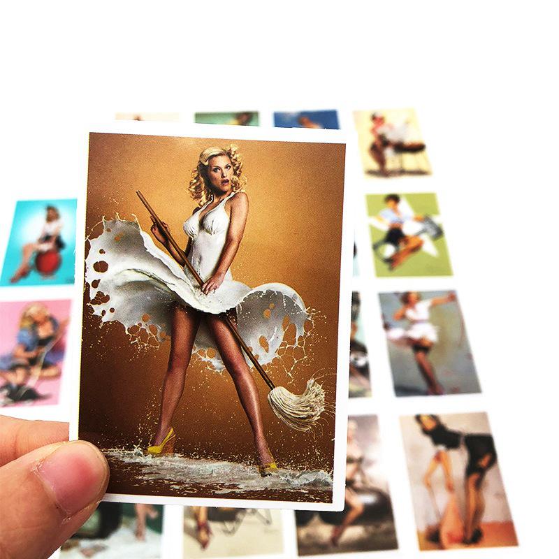 25 шт./упак. наклейки для девочек в стиле пин-ап в стиле Второй мировой войны сексуальная наклейка для девочек для ноутбука, багажа, холодильника, скейтборда