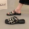 Flat Two Wear Sandals Female French Fairy Style Summer Fashion with Skirt Temperament Wear Versatile Roman Cool Slippers