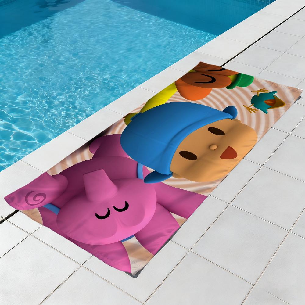 Милый мультяшный P-P-pocoyo-o Полотенце Пляжное Быстросохнущее Мягкое Бассейнные Полотенца Подарок для Путешествий Спортзал Душ Кемпинг спорт