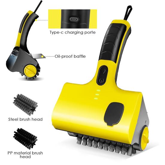 Electric Grill Brush Cordless BBQ Brush Rechargeable Barbecue Grill Cleaner 360 Degrees Rotating Cleaning Brush for Efficient Cleaning