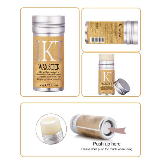 75 г восковая палочка для укладки волос, освежающий легкий в форме аксессуар для волос, прочный природный эластичный увлажняющий палочка для отделки волос для салона