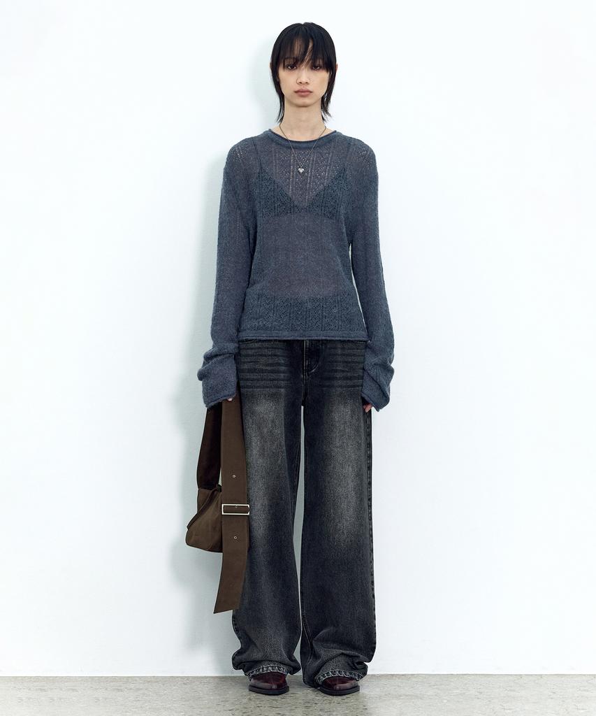 INSILENCE WOMEN Rustic Wool Knit Deep Blue