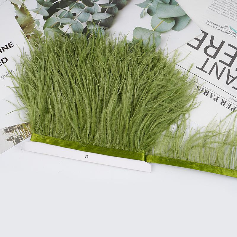 8-10Cm Ostrich Feather Wedding Dress Diy Performance Clothing Accessories Feather Tassel Including Webbing