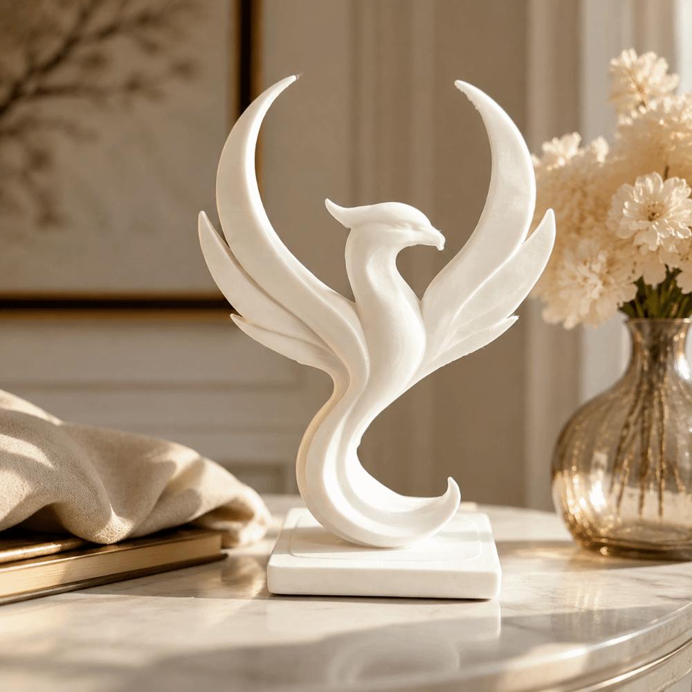 Vintage Bird Statue 3D Printed Home Decor Spiral Phoenix Sculpture Office Decoration