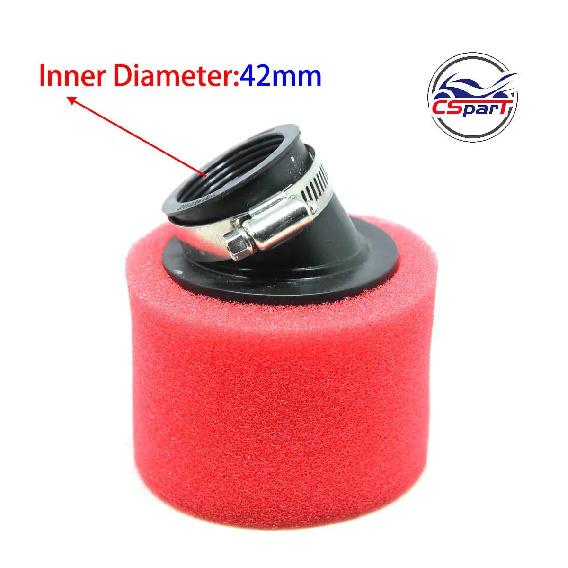 32mm 35mm 38mm 42mm 44mm 58mm Straight Neck Foam Air Filter Sponge Cleaner Moped Scooter Dirt Pit Bike Motorcycle RED Kayo BSE Air Filters 7
