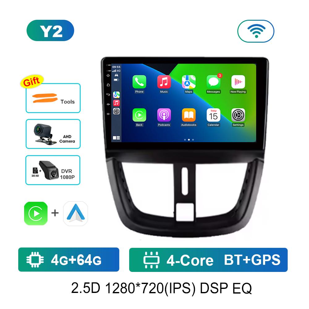 for Peugeot 207 CC 207CC 2006 - 2015 Android Intelligent System Car Radio Multimedia Player GPS Navigation BT 4G Carplay WiFi
