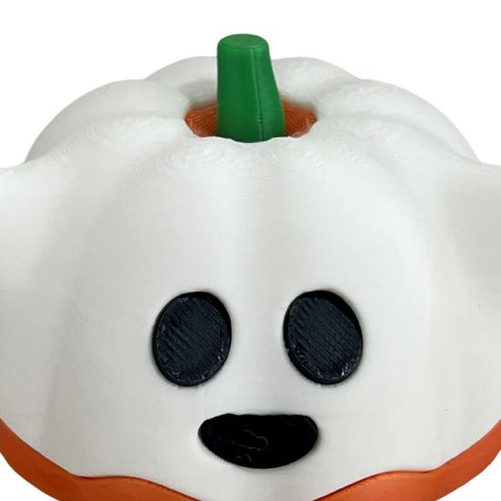 Статуэтка Призрака Тыквы на Хэллоуин, 3D-печатная, мультяшная, фигурка эльфа-тыквы, скульптура, украшение для дома, офиса, рабочего стола