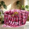 Custom Name Personalized Princess Peach Toadstool Print Blanket, Home Decor, Bedroom, Sofa, Camping, Couch, Gifts for Birthday Christmas