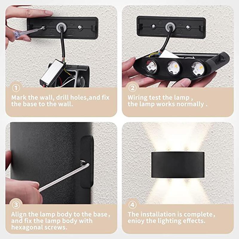 1 шт. Светодиодные настенные светильники, современная лампа для помещений и улицы, белые настенные светильники с направленным светом вверх и вниз для декора гостиной, прихожей, спальни