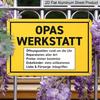 2D Flat, 1pc Vintage Metal Sign Opas Werkstatt (Grandpa'S Workshop) - Retro German Wall Decor, Multifunctional Craftsman Gift for Father'S Day and